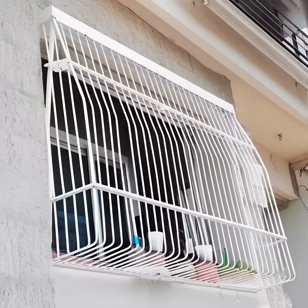 طراحی منحصر به فرد حفاظ پنجره سبدی ارکیده با گلدان