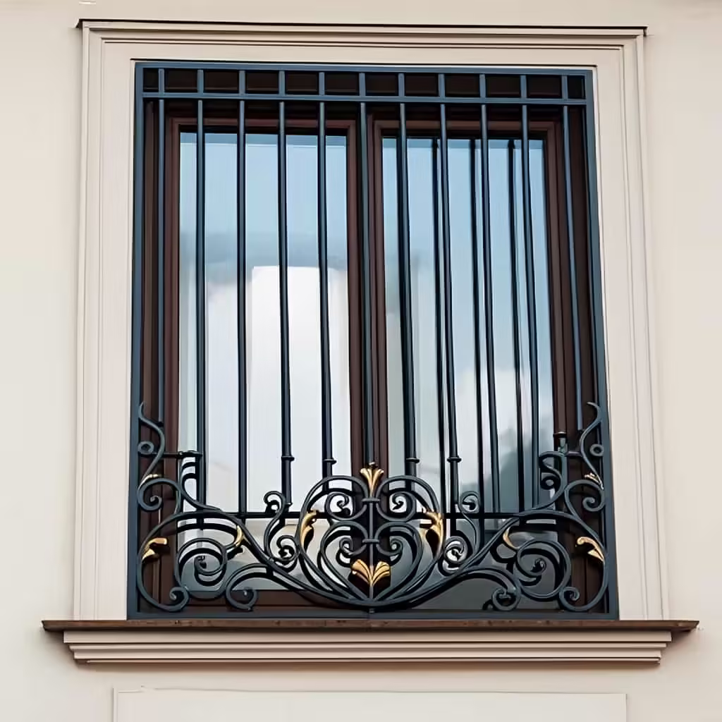 حفاظ پنجره مدل شاهانه آرتمیس نصب شده در نمای ساختمان لوکس