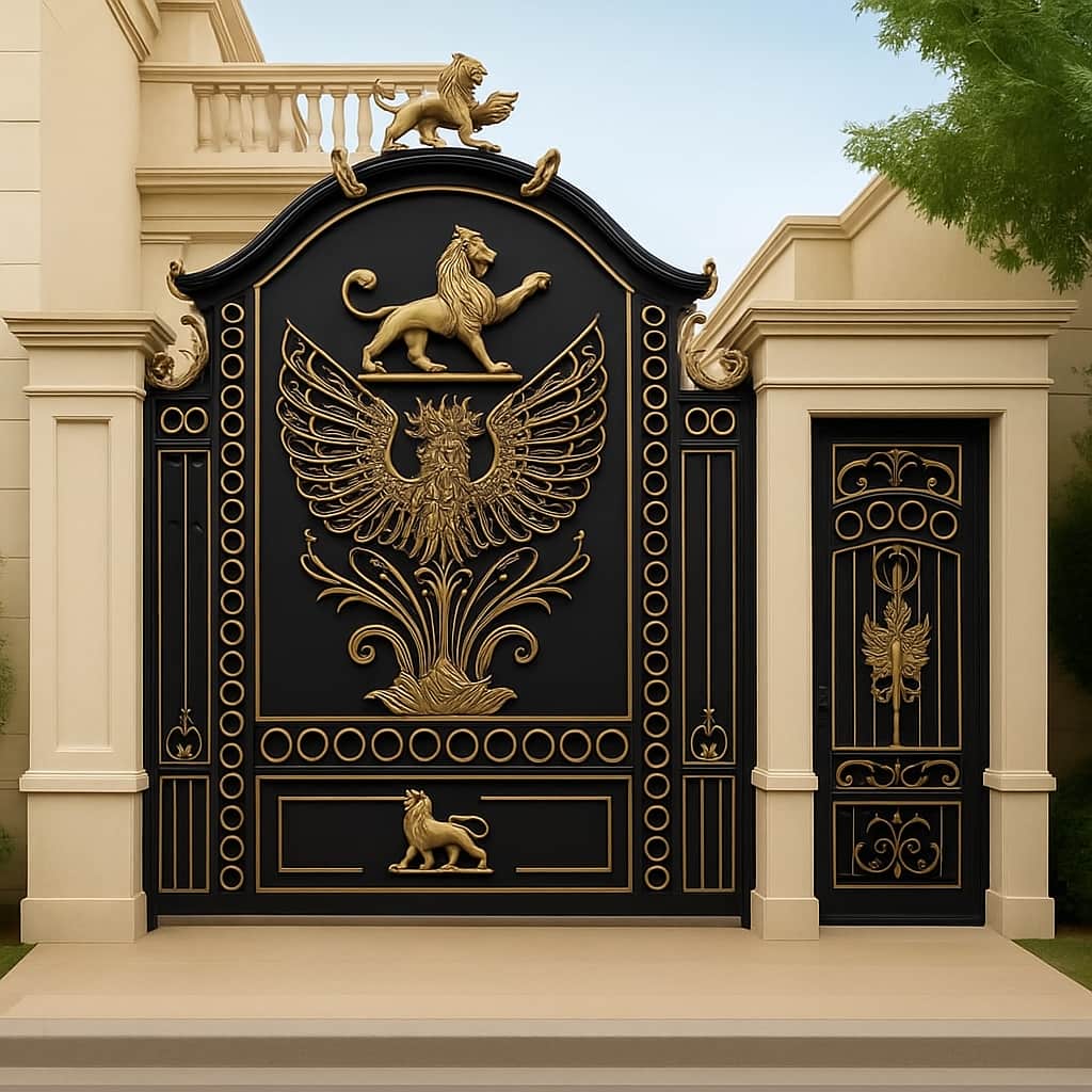 خرید درب حیاط مدرن ساده در نوشهر
