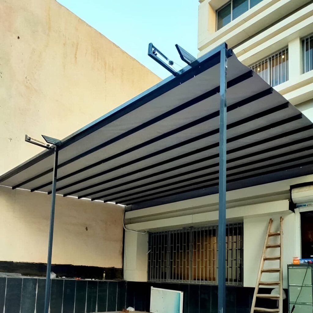 نصب سقف برقی متحرک با ریل و موتور استاندارد