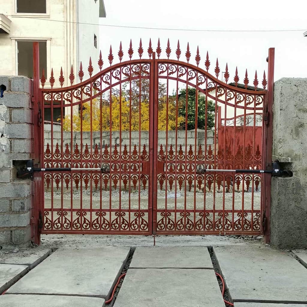 درب برقی دو لنگه ویلایی با پایه نصب محکم