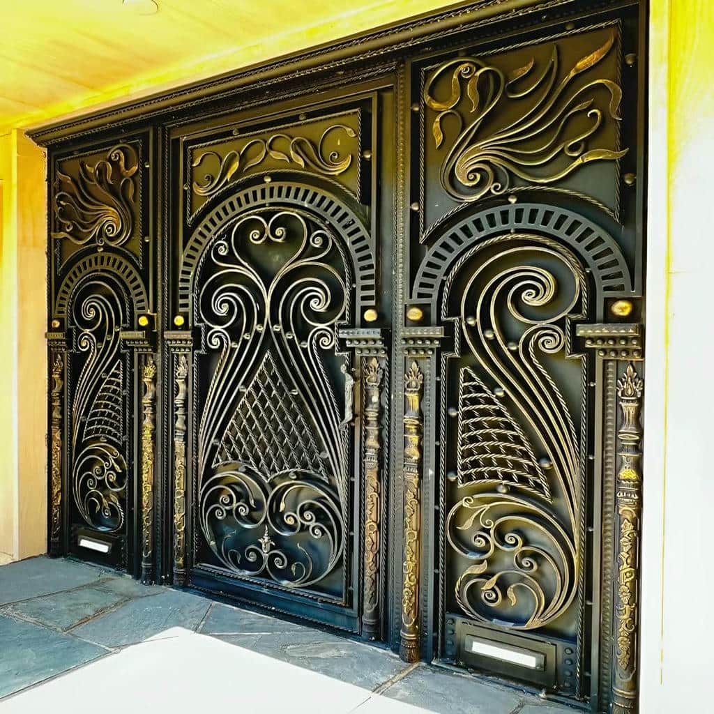 درب فرفورژه باغی ویلایی با لولای سنگین