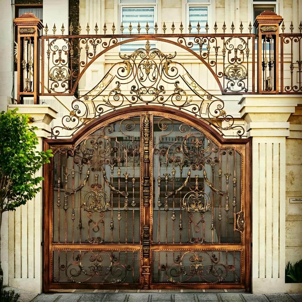 درب حیاط پروفیلی کلاف دار با کلاف داخلی تقویت شده