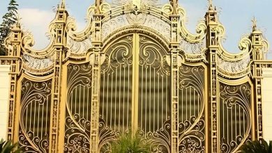 درب پارکینگ دو لنگه ویلایی با رنگ مشکی مات