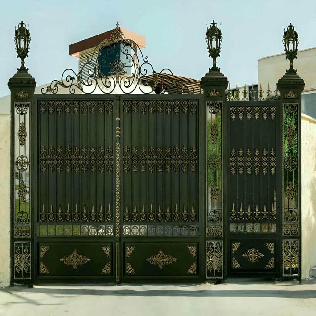 درب حیاط پروفیلی کلاف دار با لولای تقویت شده