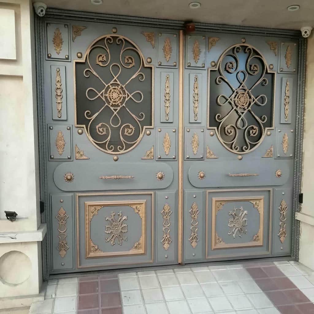 درب پارکینگ عریض دو لنگه مناسب