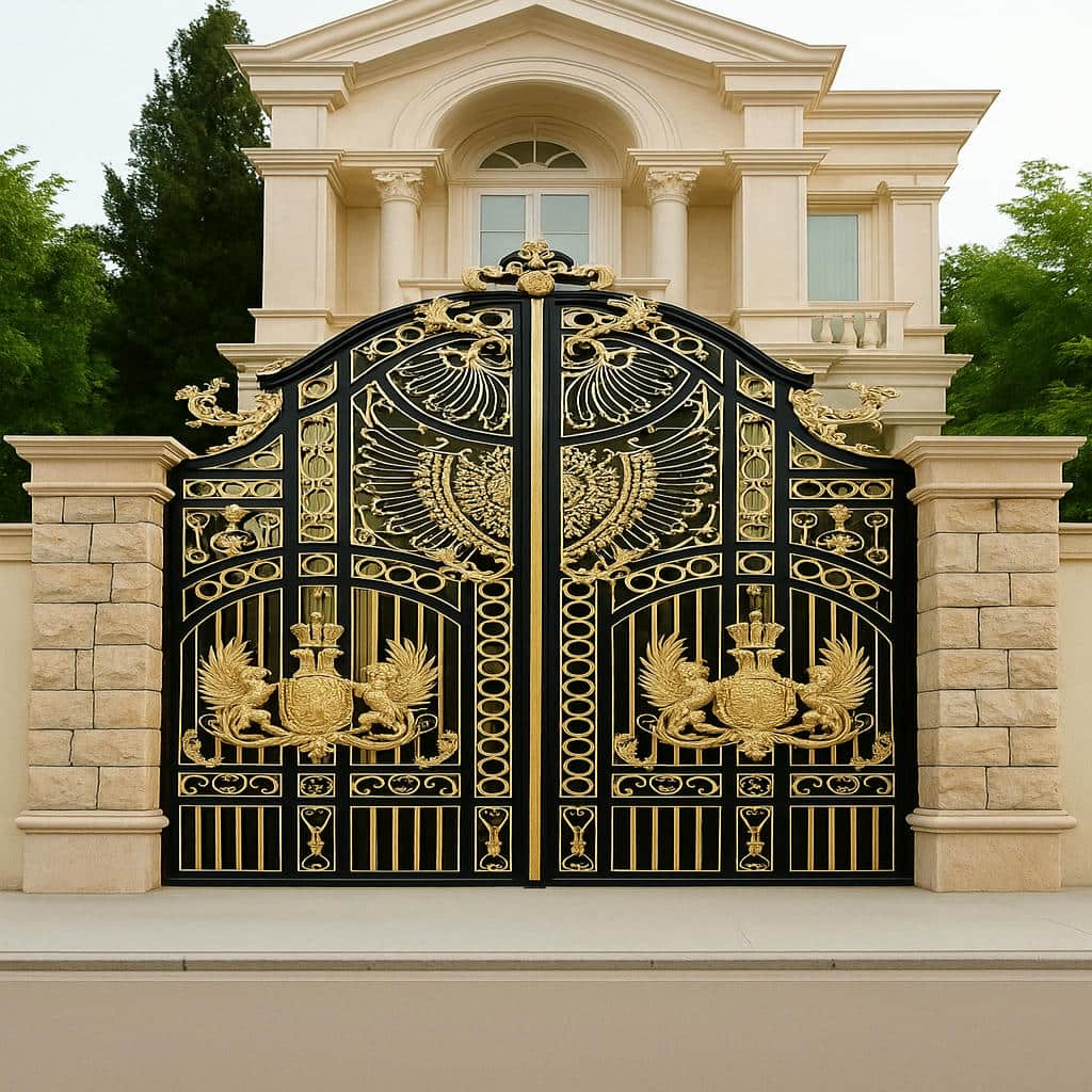 درب حیاط پانل دار با قاب بندی منظم