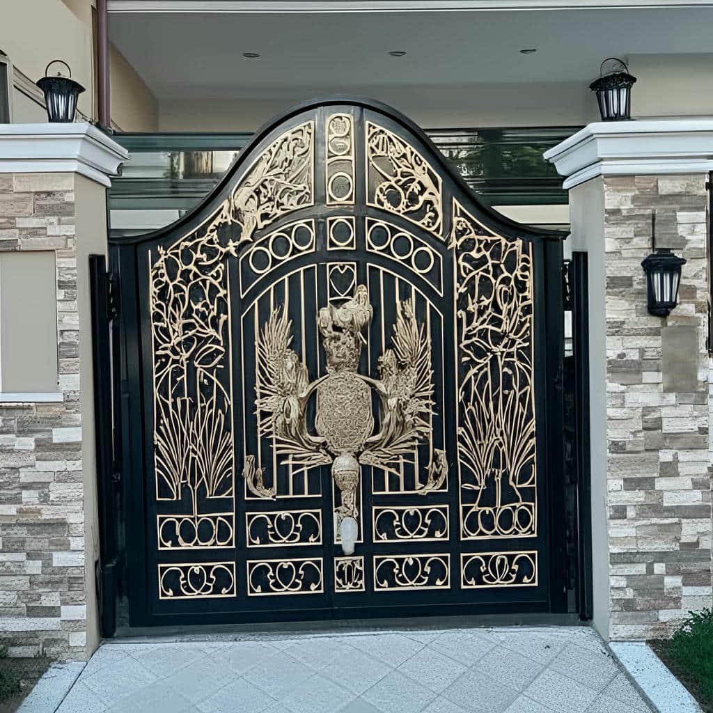 درب پارکینگ پروفیلی ساده نیمه پوشیده برای ورودی