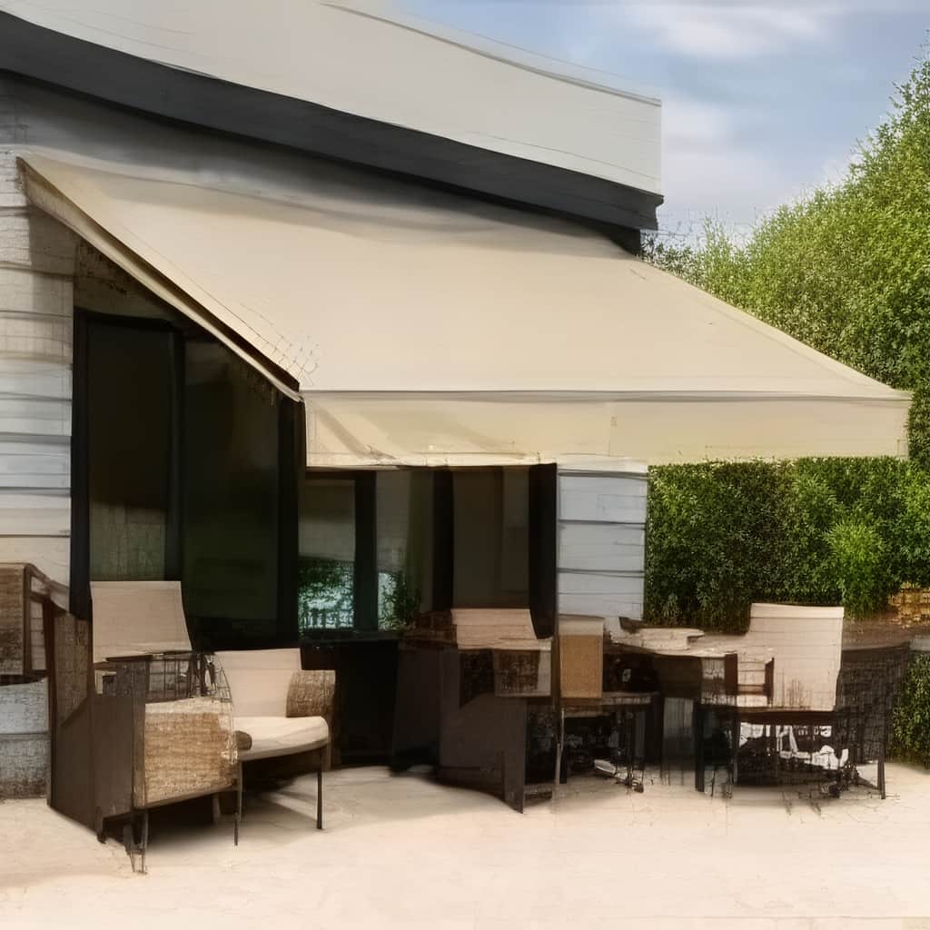 سایبان تاشو در محوطه پرتردد ساختمان