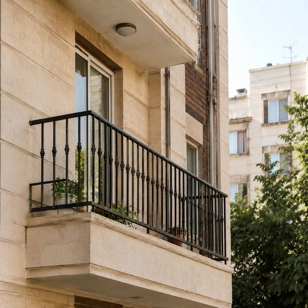 حفاظ بالکن استان یزد با پوشش رنگی مقاوم